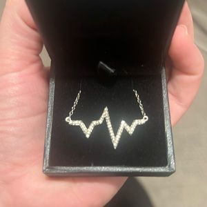 Diamond sterling silver necklace